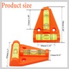generic 4pcs T Level,Cross Check Bubble Level,for Tripods, Machines, Furniture(Orange)