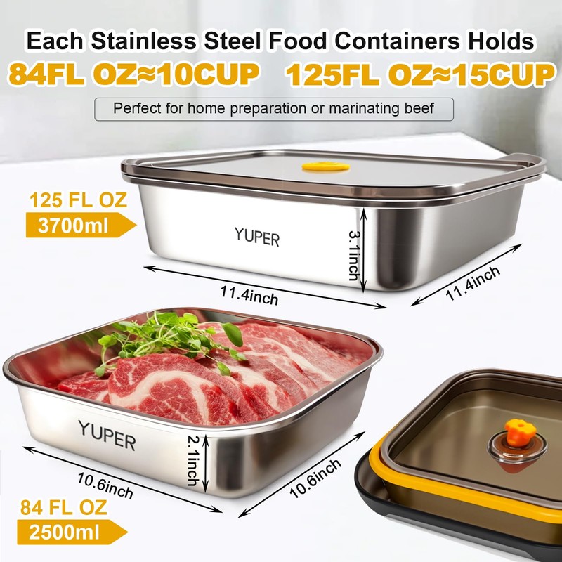 YUPER Stainless Steel Food Containers, Meal Prep Container, Bacon Cheese
