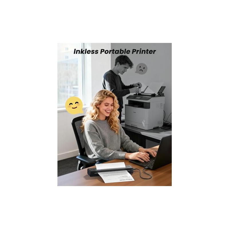 TATTMUSE Wireless Inkless Thermal Portable Printer for Travel