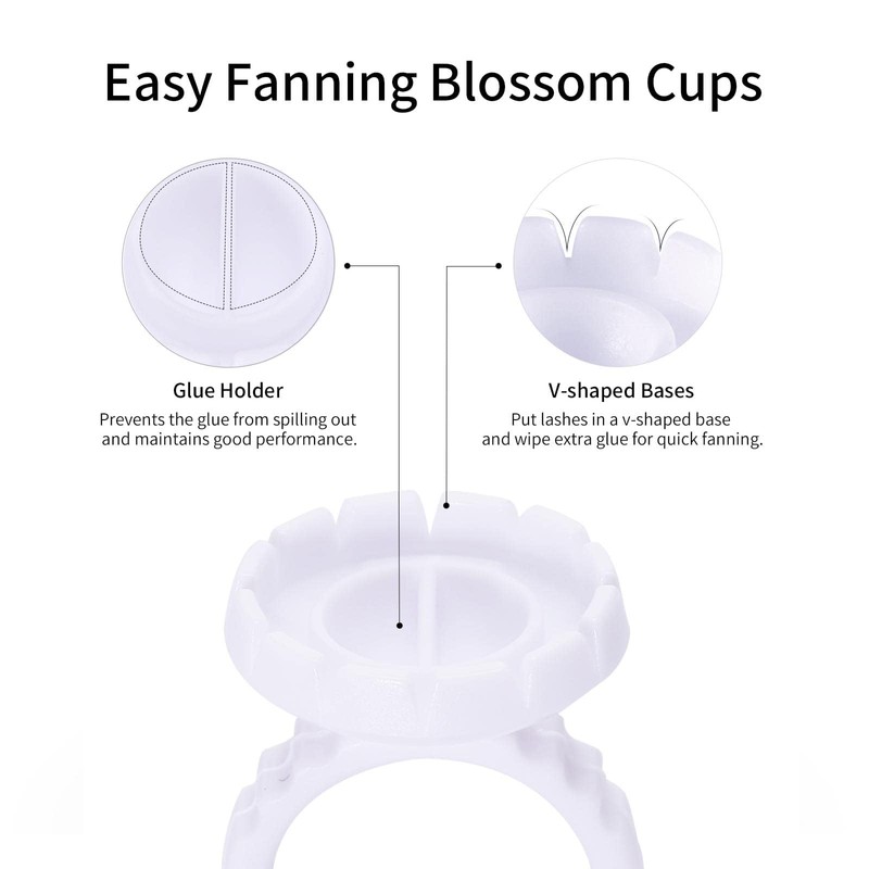 Miuffue Glue Rings for Eyelash Extensions, 150 Pcs Smart Glue