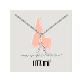Idaho States Necklace State Outline Country Map Pendant Necklace Long Distance Friendship Jewelry Necklace for Women