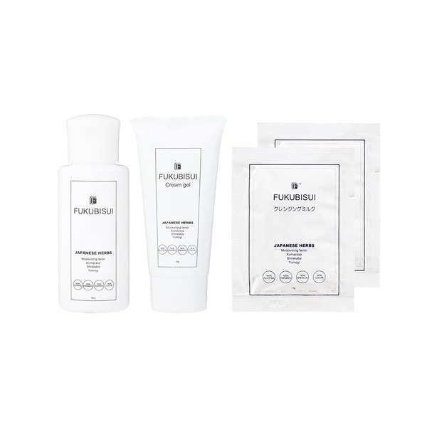 Fukubisui FUKUBISUI Travel Kit, Lotion, Cream, Cleansing Pouch, Trial Set, Face and Body Lotion, Plant Extract Formulation, Sensitive Skin, Skin Care