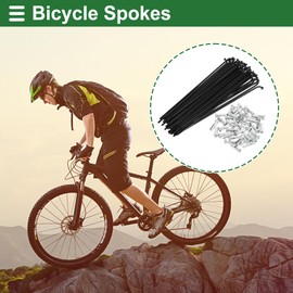 Motoforti Universal Bicycle Spokes Bike Wheel Spokes 14G 130mm Length Carbon Steel Black 1 Set