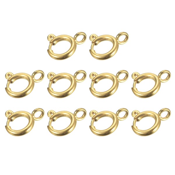sourcing map Spring Ring Clasps, 10Pcs 5mm Stainless Steel Round
