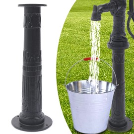Hand Well Water Pump,Cast Iron Manual Well Pump Pitcher Pump with Ring Handle & Heightening Base,19.69Ft Max Lift,Deep Well Water Transfer Water Pump for Yard Garden Pond, Farm Irrigation (Base)