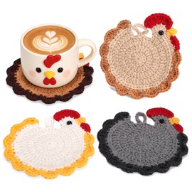 Chicken Coasters for Drinks, 4 PCS, 4.7 Inches