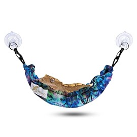 Crested Gecko Tank Accessories, Reptile Hammock, and Lizard Hammock (100% Polyester, 7.5 inches x 2 inches, one Hammock and Suction Cups) Reptile Accessories Hide