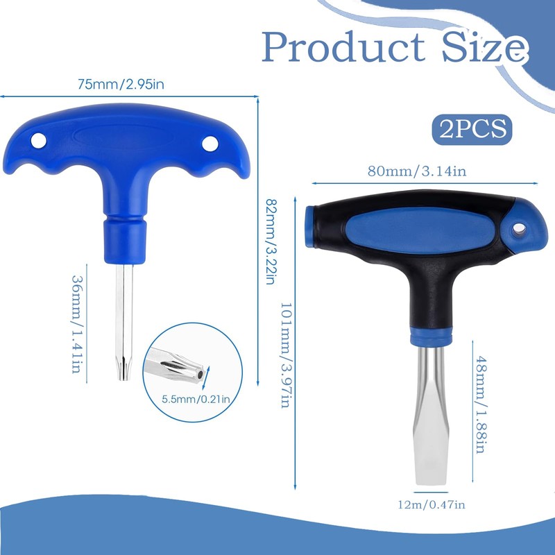 Flat Head Screwdrivers, T Handle 12mm Large Flat Head Screwdrivers