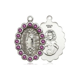Bliss Sterling Silver Our Lady of Guadalupe Medal Pendant Necklace 18" Chain GiftBox
