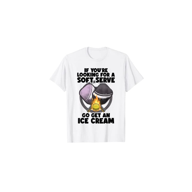 Pickleball Soft Serve Funny Pickleballer Lucky Pickleball T-Shirt, White