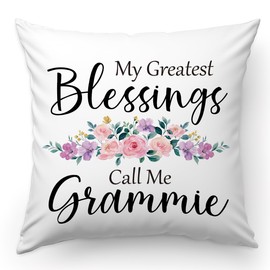 KongMoTree Grammie Gift Pillow Case, My Greatest Blessings Call Me Grammie, Birthday Gift for Grandma, Perfect Present for Grandma, 18x18 Inches