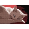 Pepita Needlepoint Canvas: White Cat, 12" x 8"