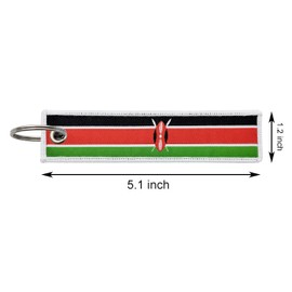 LLBFHH 3 Pcs Kenya Kenyans Country Flag Keychain,Woven label Key Chains for Car Keys,Fabric Key Chains Men and Women,Used for Various Decorations.
