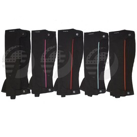 Half Chaps Horse Riding Equestrian Unisex Adult S/M/L/XL Synthetic Amara Leather Black,Red,Pink,Sky Blue,Orange (Black, Medium)