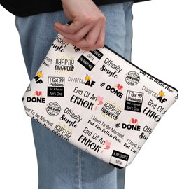 PYOUL Happily Divorced Gift End of an Error Makeup Bag Just Divorced Cosmetic Bag Single Lady Gift (End of an Error Bag)