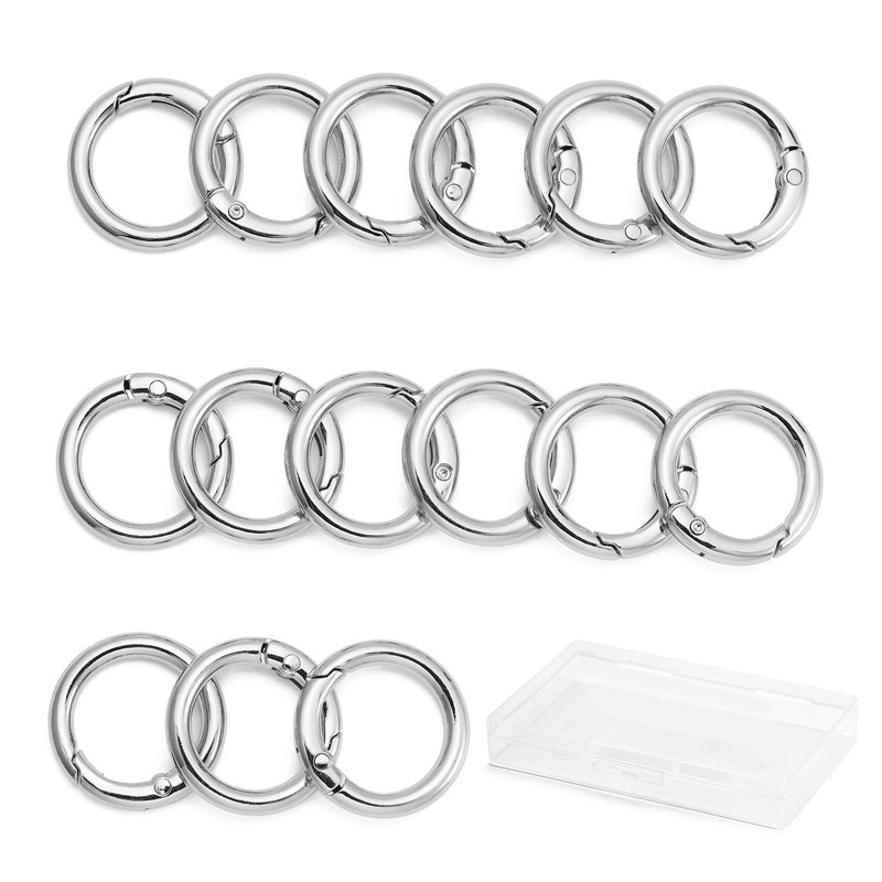 QIUTIMIY 15pcs Trigger Spring O Ring Metal Round Carabiner Clip