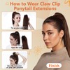 S-noilite Real Hair Ponytail Extensions, Braid Hair Extensions, Straight, 105