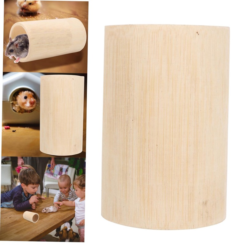 Sosoport Bamboo Hamster Tunnel Chinchilla Hideout Small Pet Activity Toy