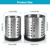 OUZHOU 2 PCS Utensil Holder, Stainless Steel Kitchen Utensils Holder