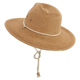 Jeanne Simmons Men's UPF 50+ Chin Cord Safari Hat (L, Tan)