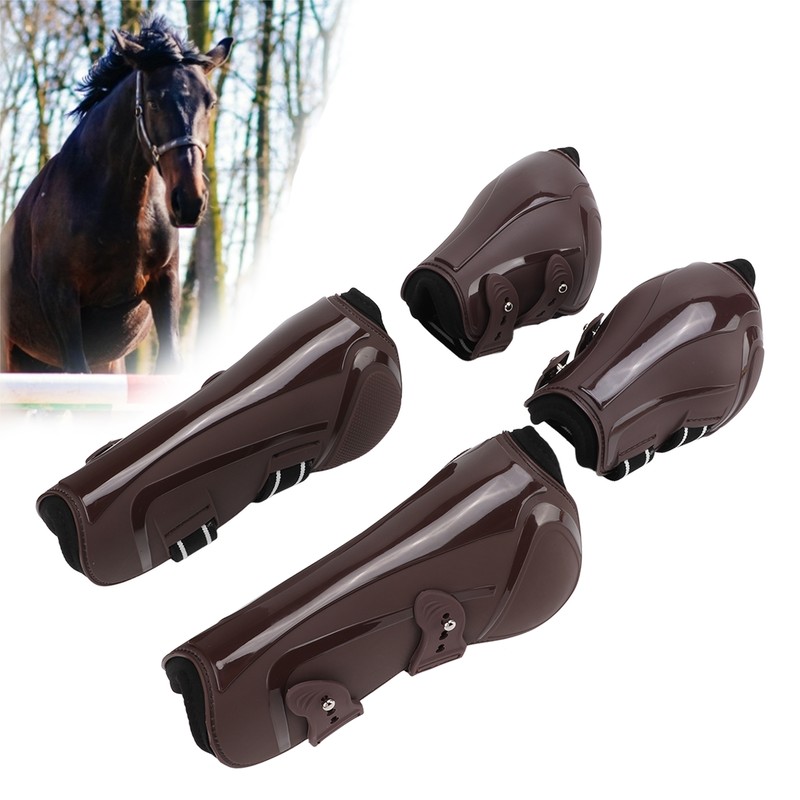 4pcs Horse Tendon Boots Adjustable Thicken Front Hind Horse Leg