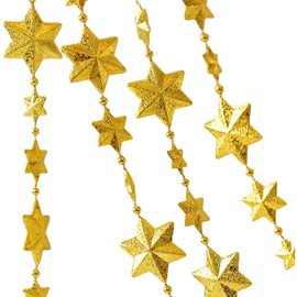 canjoyn 106 Inch Stars Pearls Beads String Garland for Christmas, Valentine, Exhibition, Wedding, Party, DIY Craft, Home Decoration