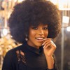 Aminow 70's Afro Wig for Women, Natural Black Short Afro