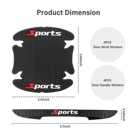 4PCS Car Door Protector+4PCS Car Door Handle Protector,Sports Car Door Handle Scratch Protector,Universal Car Door Edge Protector Car Decorations Fit Most Car,SUV,Truck