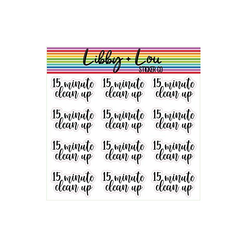 15 Minute Clean Up Planner Stickers | Libby and Lou