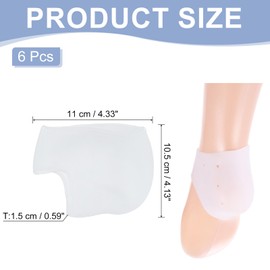 PATIKIL Silicone Heel Protector, 3 Pairs Gel Heel Cups for Heel Pain Heel Support Pads with Holes for Moisturizing Cracked Heel Bone Spur Men/Women, White