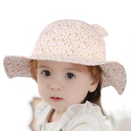 Eozy Bob Cotton Baby Girls Boys Sun Hat Kids UV Protection Foldable Cute Star Travel Beach Outdoor Summer - Pink ears