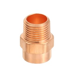 PATIKIL 1/2 x 3/8 Male Adapter Fitting with C x M Connections, Copper Pipe Fittings with Sweat Solder x FNPT Connection Threaded Tubing Connectors for Residential