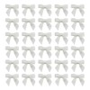7Rainbows 50pcs Boutique 1.5" White Satin Ribbon Mini Bows for