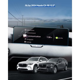 LANTU 2PCS Car Screen Protector for 2024 2025 Mazda CX-90 (Turbo Premium Plus/Turbo S)&2024 2025 CX-90 PHEV Premium Plus/2025 Mazda CX-70 Accessories Navigation Nano Screen Protector 12.3''