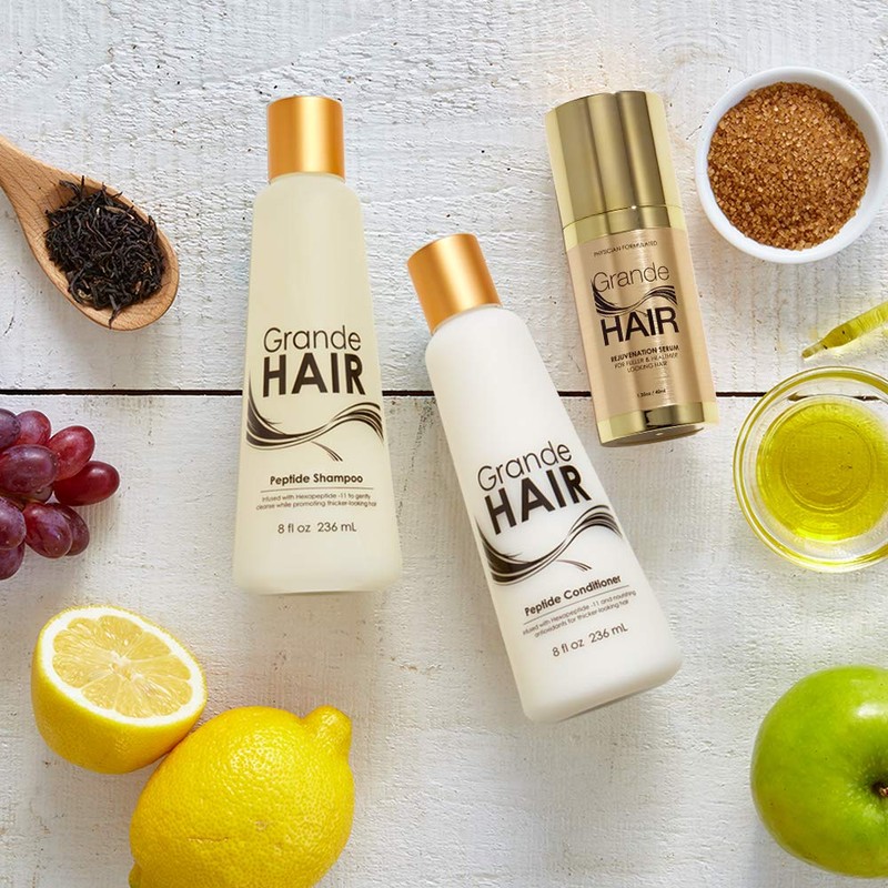 Grande Cosmetics GrandeHAIR Peptide Shampoo with Peptides - for Thicker-Looking,