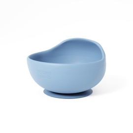 Muqee Peeko Bowl for Baby Food in Blue for Baby Bowls Boy Color with Suction Bowls for Baby and a Raised Lip Baby Bowl made with Safe Silicone Toddler Bowls