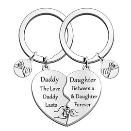 JETTOP Daddy Gifts from Daughter Keyring Father Day Gift from Dauther Dad Birthday Christmas The Love Between Daddy Dauther Lasts Forever