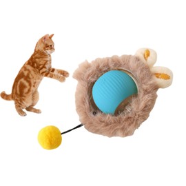 GUCHO Cat Toy Balls,Cat Feather Toy Ball,Interactive Toys for Cats,Smart and Automotic Moving Ball for Kitty Indoor Toys