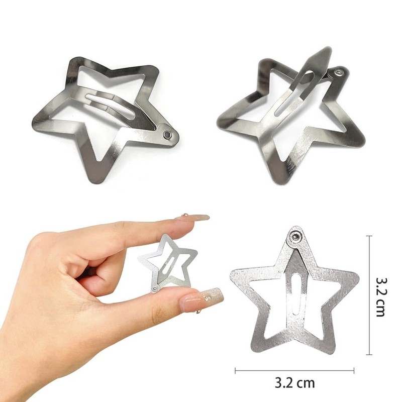 Star Hair Clips, 20 Pcs Hollow Star Hair Clips, Non-slip
