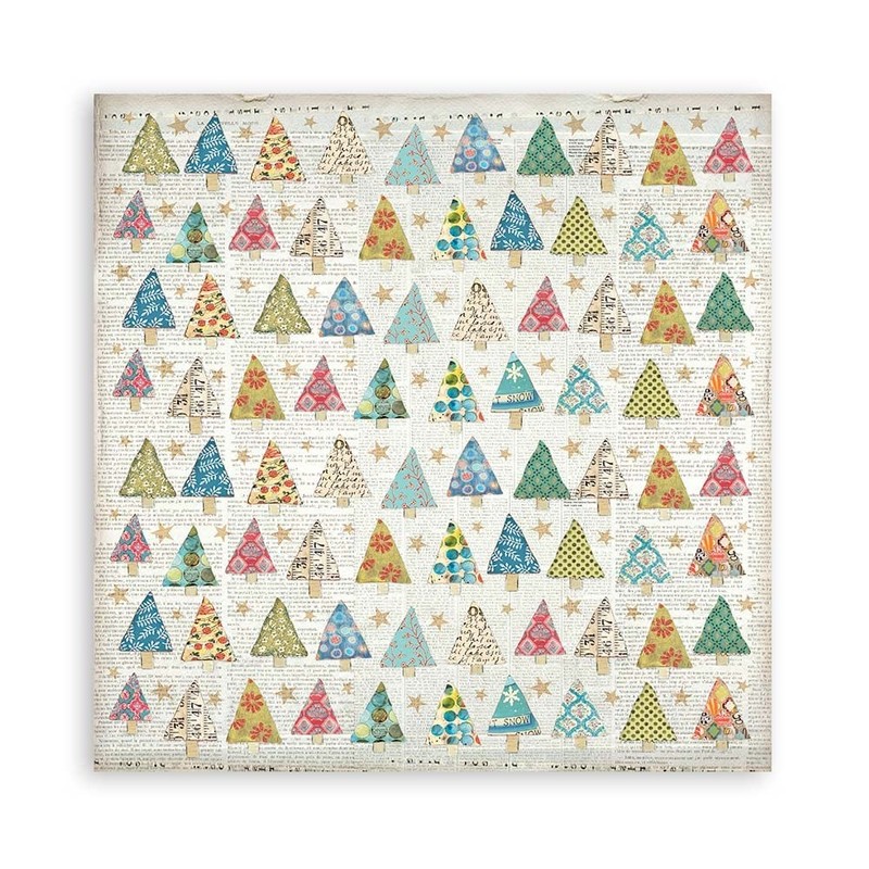 Stamperia International Stamperia-Mini Scrapbooking Pad-Christmas Patchwork, Green and Red, 8