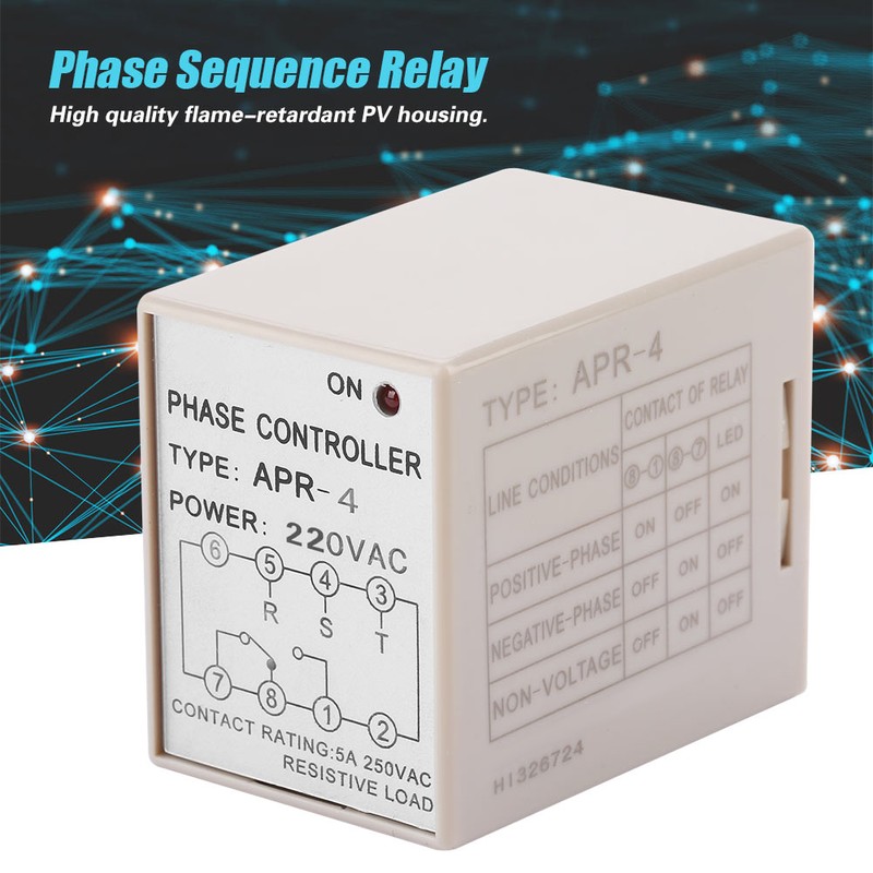 APR-4 Phase Loss Reverse Protection Relay Phase Sequence Controller 10A
