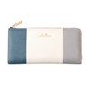 Cleria CL-17010 Women's Long Wallet, Thin Pocket, L-Shaped Zipper, Tricolor
