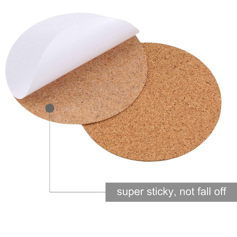 60 Pieces Self Adhesive Cork Coasters Squares/Round 4 x 4