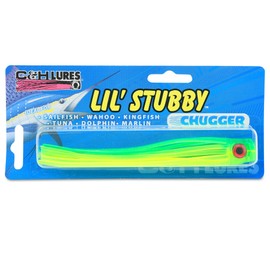 C&H Lures Lil Stubby Chugger Lure, Green/Chartreuse, 5.5 in