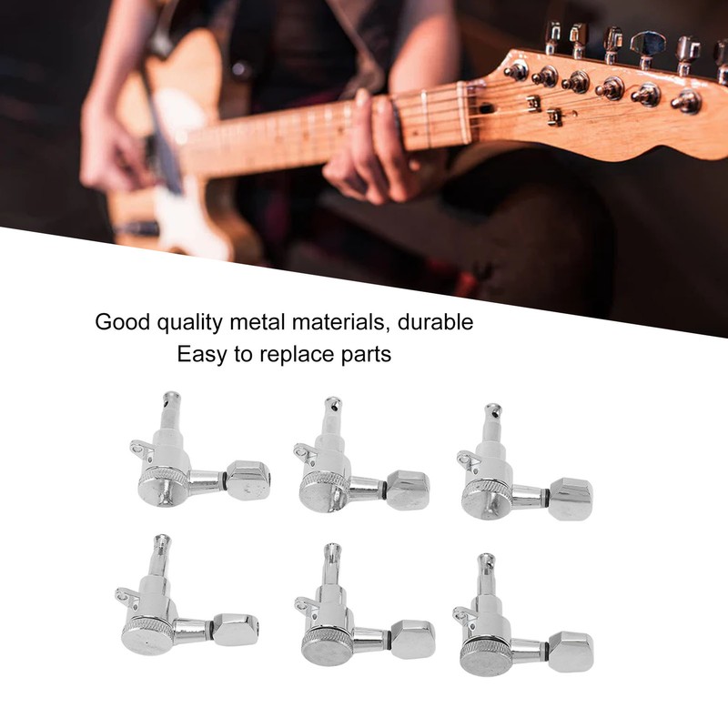 6 Set Tuning Pegs Electric Guitar Machine Heads Tuners Parts