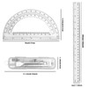 Tdfronien 3 Packs Plastic 12 Inch Ruler,6 Inch Clear Protractor