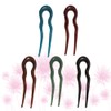 FRCOLOR 5pcs French Hair Fork Celluloid Chignon Hair Pins Hair