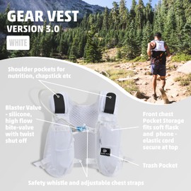 Gear Vest 3.0 - Ideal for Running, Biking, Triathlon - White