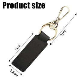 JNNJ Car Key Fob, Leather Key Ring, High-Quality Genuine Leather with Rings, Car Key Ring Accessories for Men and Women (Black)