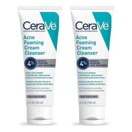 Cerave Acne Limpiador Espumoso Para Piel 236ml - 2 Botellas Acneica Día/noche